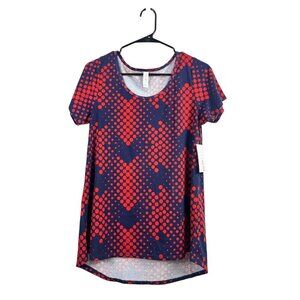 LuLaRoe Women's Navy Blue & Red Classic T